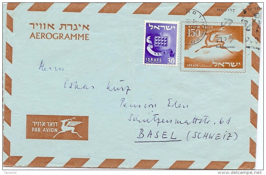 LANV3/4 - ISRAEL AEROGRAMME OBLITERE - Airmail