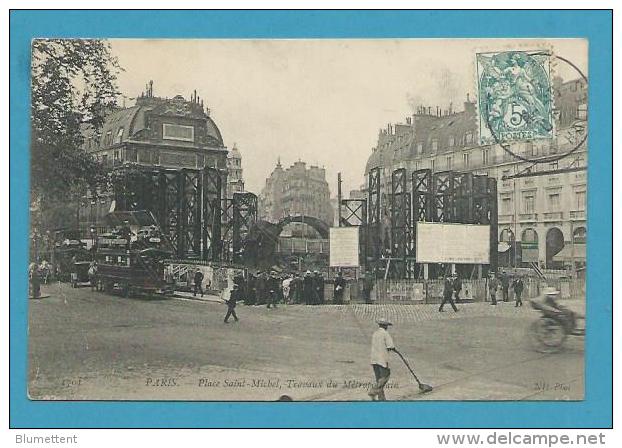 CPA 170 L - Travaux Du Métropolitain Métro Place Saint Michel PARIS - Metro, Stations