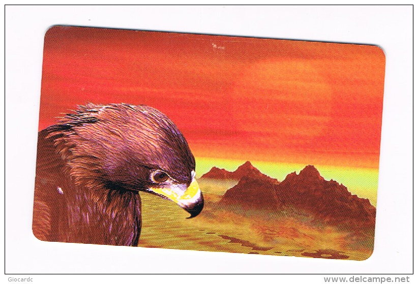 KAZAKHSTAN - CHIP KAZAKHTELECOM  - EAGLE  (SILVER CHIP, YELLOW CODE  LEFT LOWER)   - USED° - RIF. 9022 - Águilas & Aves De Presa
