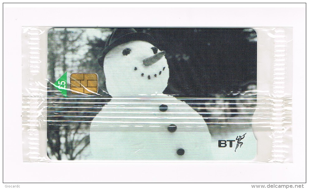 GRAN BRETAGNA (UNITED KINGDOM) - BT CHIP - SNOWMAN TIR.4000 - MINT IN ORIGINAL BLISTER - RIF.9029 - Noel