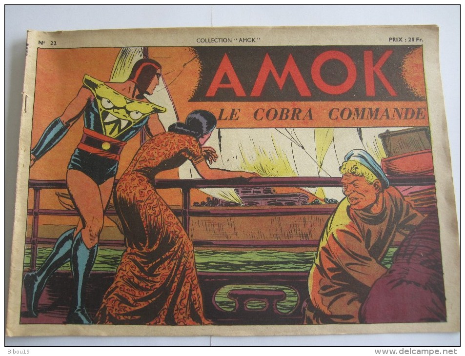 AMOK LE COBRA COMMANDE N 22 COLLECTION AMOK 1 TRIMESTRE 1950 - Pieds Nickelés, Les