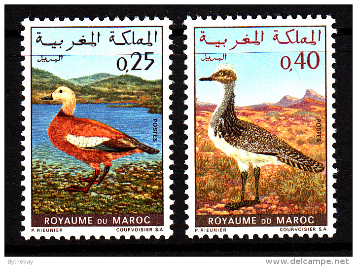 Morocco MNH Scott #233-#234 Set Of 2 Ruddy Shelduck, Houbara Bustard - Campaign To Save Moroccan Wildlife - Morocco (1956-...)