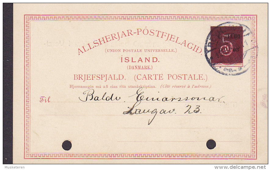 Iceland Postal Stationery Ganzsache Entier 5 Aur PRIVATE Print 'MERKÚR', REYKJAVIK 1920 (2 Scans) - Postal Stationery