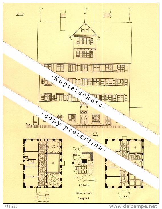 Photographien / Ansichten , 1928 , Bischofszell , Hauptwil - Gottshaus , Prospekt , Architektur , Fotos !!! - Bischofszell