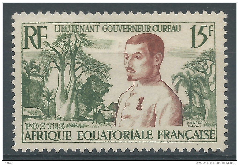 French Equatorial Africa (AEF), Adolphe Cureau, Franch Colonial Administrator, 1954, MNH VF - Unused Stamps