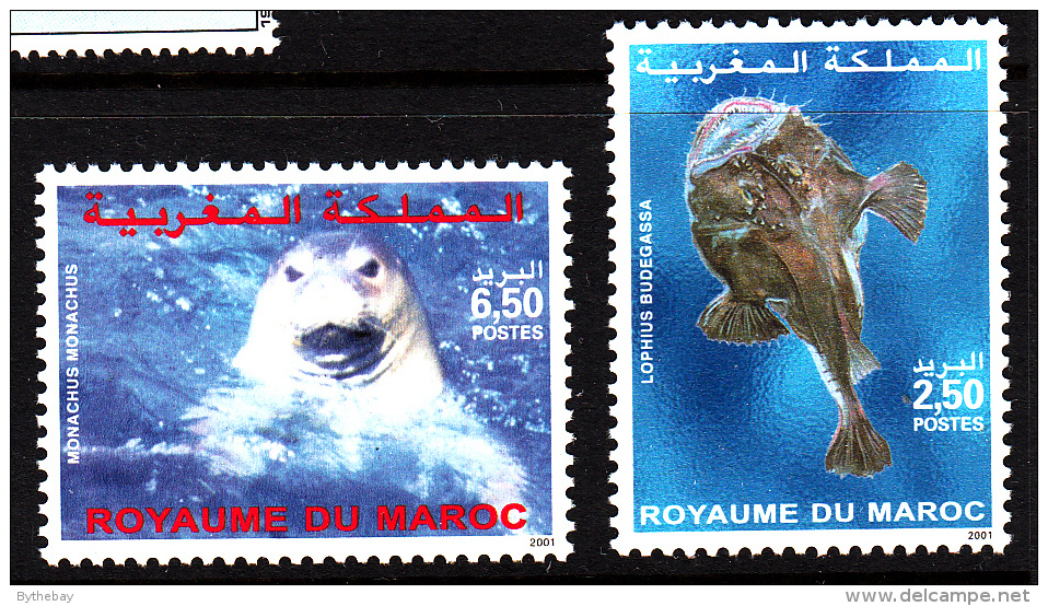 Morocco MNH Scott #904-#905 Set Of 2 Marine Life: Lophius Budegassa, Monachus Monachus - Marruecos (1956-...)