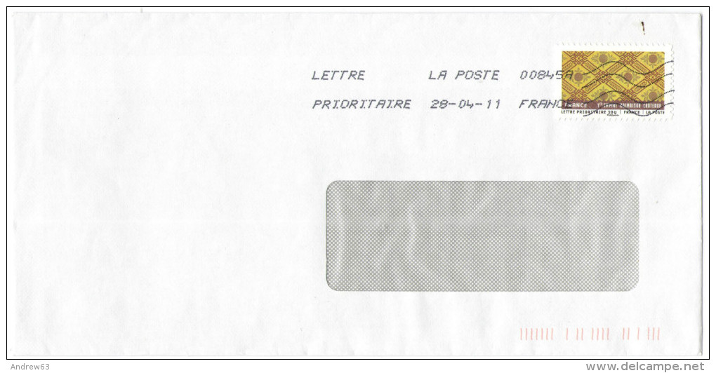 FRANCIA - France - 2011 - Lettre Prioritaire 20g - Tissus Du Monde, Tissu Français 1er Empire Malmaison Châteaux - Vi... - Covers & Documents