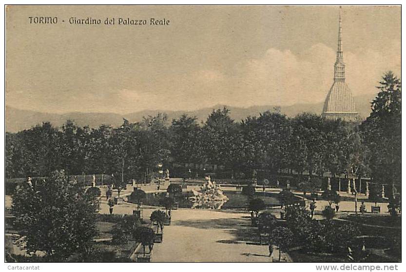 TORINO.IL GIARDINO DEL PALAZZO REALE. VIAGGIATA 1912 - Palazzo Reale