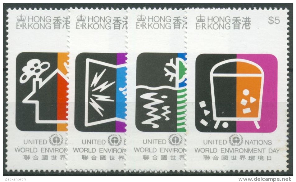 Hongkong 1990 Int. Tag Der Umwelt Luft- U. Wasserverschmutzung 591/94 Postfrisch - Unused Stamps