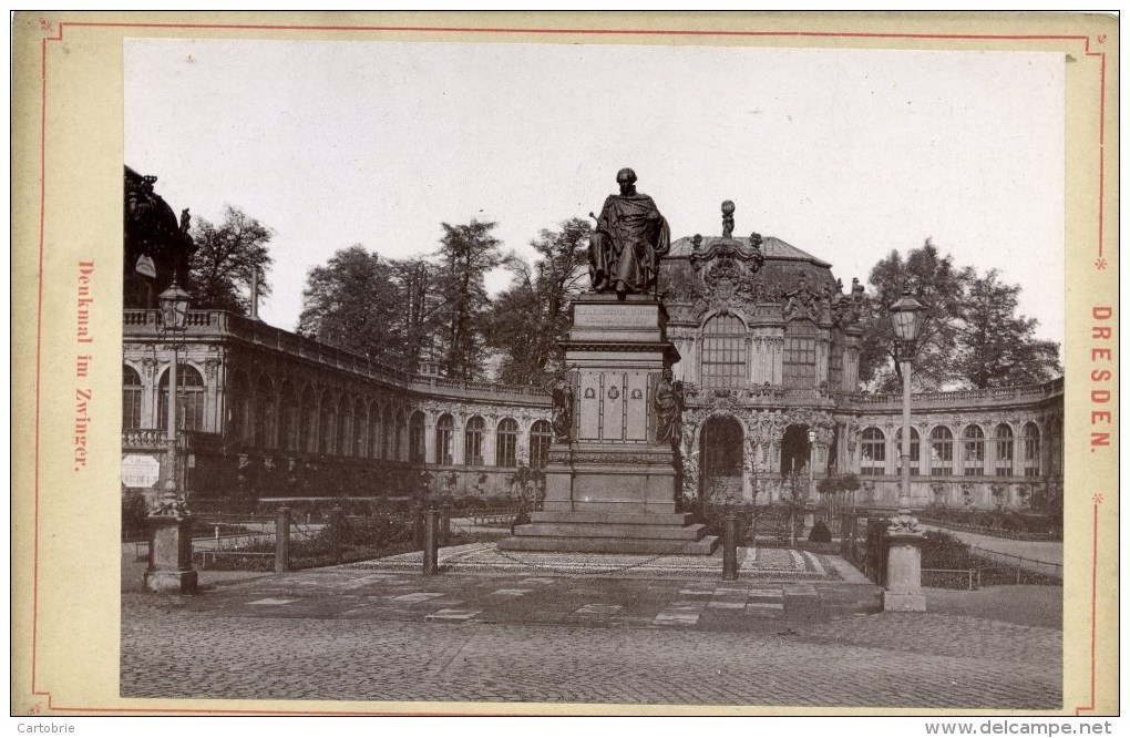 Allemagne - DRESDEN - Denkmal Im Zwinger - Photo Cabinet Album 19è Siècle Format 11 X 16,8 Cm - Lieux