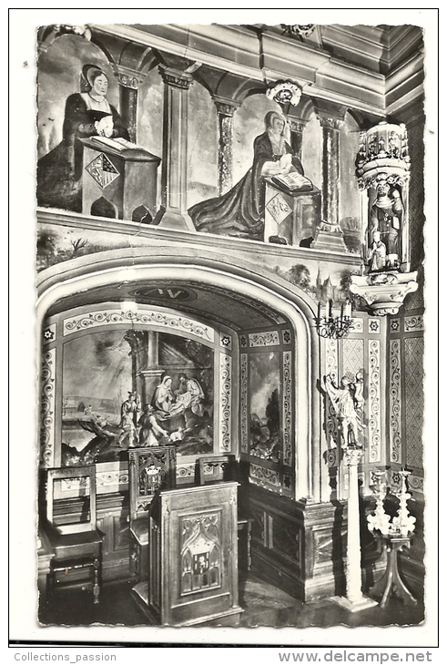 Cp, 18, Ainay-le-Vieil, Fragment De La Chapelle Intérieure Avec Ses Fresques Du XVIè S. - Ainay-le-Vieil