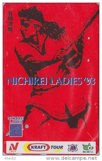 RARE Télécarte Japon - Sport - TENNIS - GABRIELA SABATINI / ARGENTINA Rel  Japan Phonecard / KRAFT Fromage Cheese - 353 - Characters