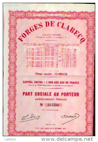 « Forges De CLABECQ » - Part Sociale - Industrie