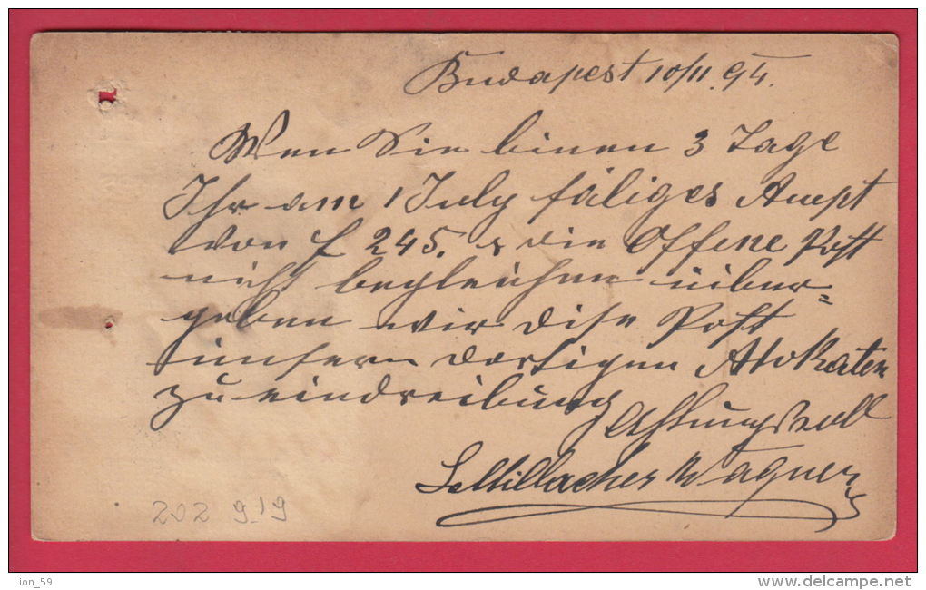 202919 / 1894 - 2+3 F. - BUDAPEST - Rustschuk  ROUSSE BULGARIA ,  Stationery Hungary - Postal Stationery