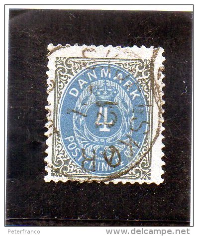 1887 Danimarca - Cifra E Stemma - Usati