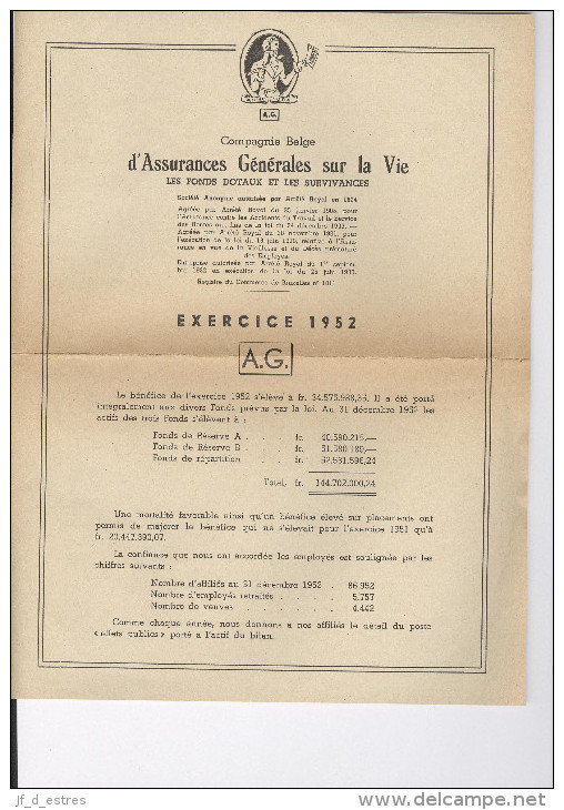 Compagnies belges d'assurances générales. A.G. Bruxelles et divers. Lots de publications et matériel promotion  1949-80