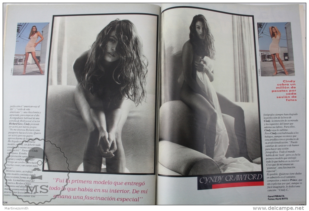 1990 Spanish Men´s Magazine - Cindy Crawford On Cover, Sabrina Salerno - [3] 1991-…