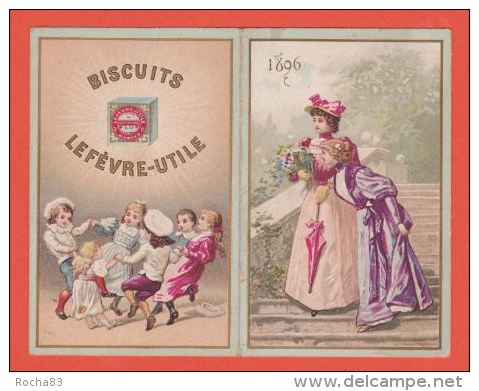 PUB LU - LEFEVRE UTILE - Calendrier , Chromo - ENFANTS 1896 , 4 Volets Complet - Kleinformat : 1901-20