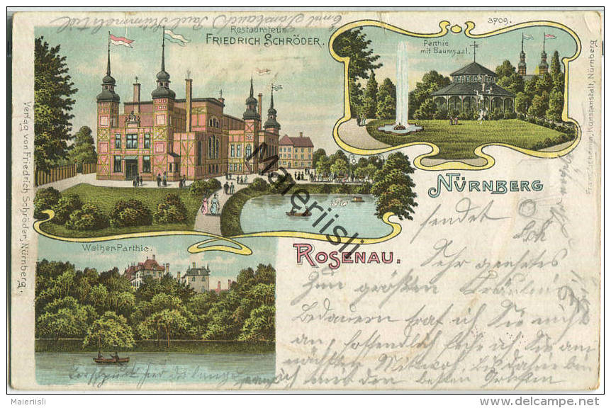 Nürnberg - Rosenau - Restauration Von Friedrich Schröder - Gel. 1902 - Verlag Franz Schemm Nürnberg - Nürnberg