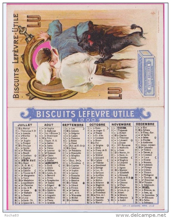 PUB LU - LEFEVRE UTILE - Calendrier , Chromo 1900 - ENFANTS HUBLOT , Complet 4 Volets 2ème Semestre - Kleinformat : 1901-20