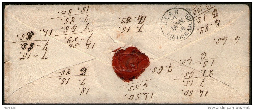 SUISSE: CàD AUVERNIER Sur LSC De 1856 - Briefe U. Dokumente