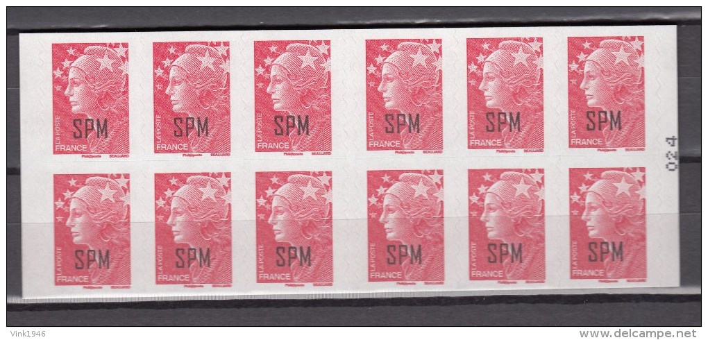 St. Pierre & Miquelon 2009,12V,Ovpt Standardt Stamps,Booklet,MNH/Postfris(L1615 - Ongebruikt