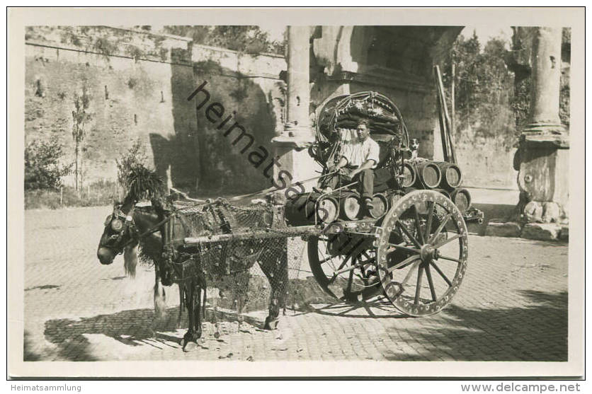 Roma - Carro De Vino - Fotografia - Foto-AK - Ediz. Brügner Roma - Trasporti