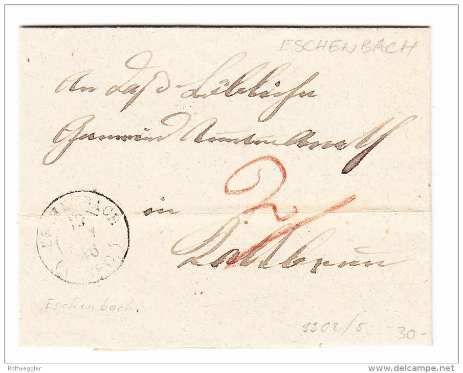 Heimat SG Eschenbach 19.6.1846 Brief Nach Kaltbrunn Ankunftsstempel Blau Kaltbrunnen - ...-1845 Prephilately