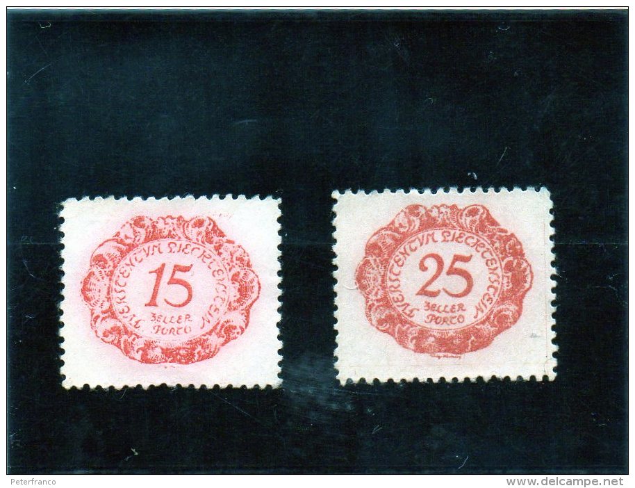 1920 Liechtenstein - Segnatasse - Impuesto