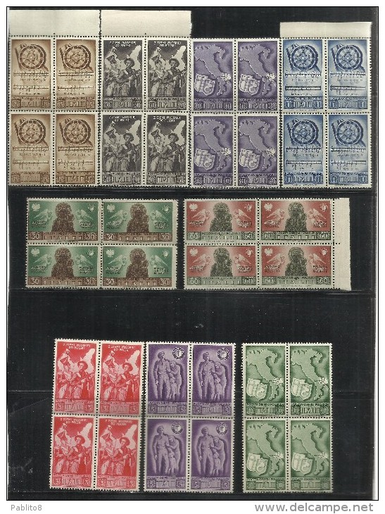 CORPO POLACCO POLISH BODY 1946 SOCCORSO DI GUERRA SERIE COMPLETA COMPLETE SET QUARTINA BLOCK MNH - 1946-47 Période Corpo Polacco