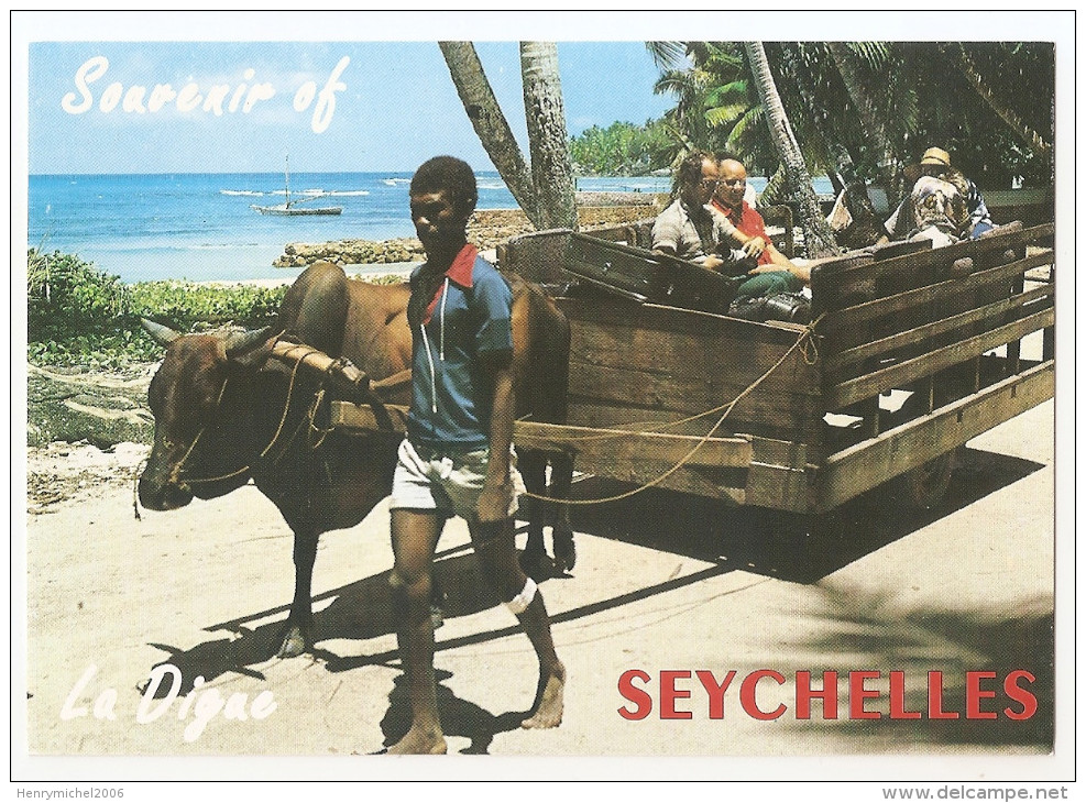 Seychelles La Digue Typical Oxcart La Digue - Seychelles