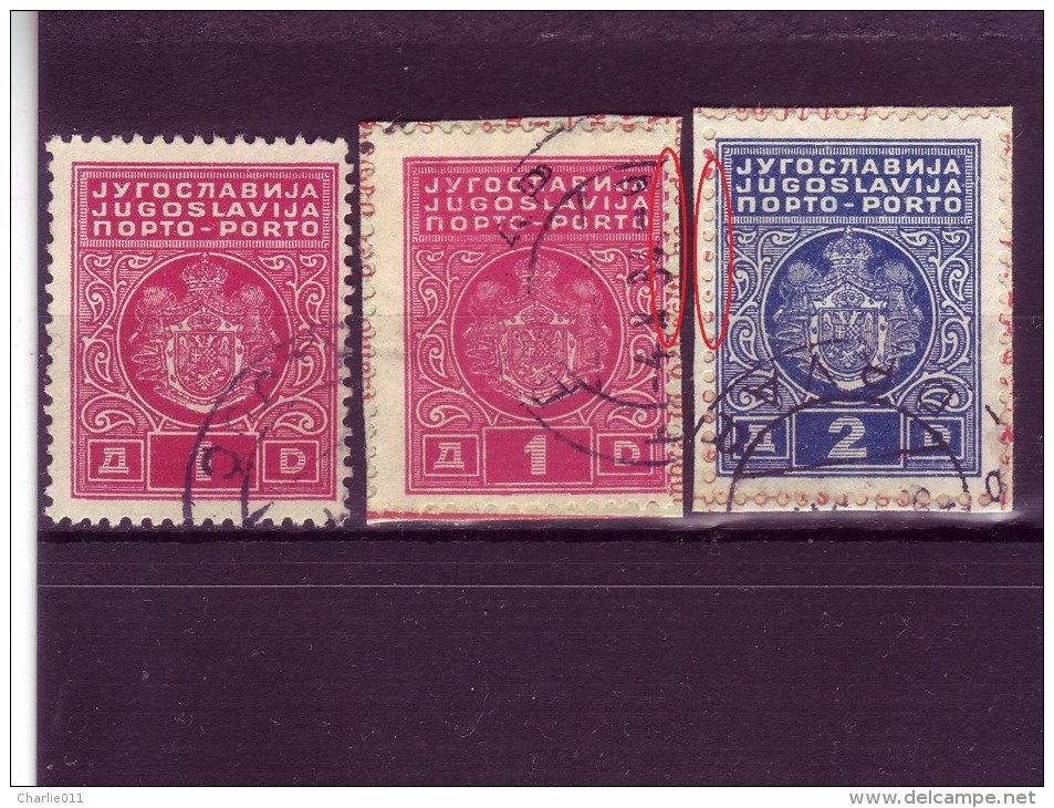 PORTO-COAT OF ARMS-1 D-2 D-TYPE II-VARIETY-POSTMARK-DRVAR-BOSNIA AND HERZEGOVINA-YUGOSLAVIA-1931 - Impuestos