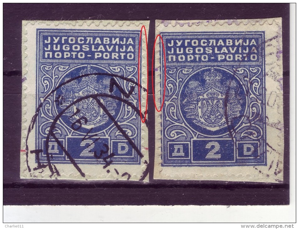 PORTO-COAT OF ARMS-2 DIN-T II-VARIETY 2-YUGOSLAVIA-1931 - Postage Due