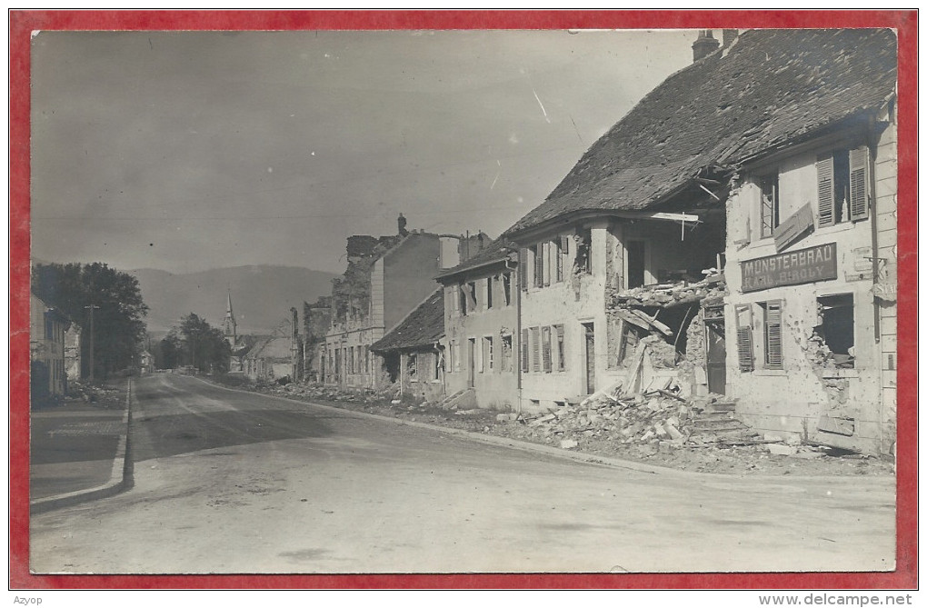 68 - SENNHEIM - CERNAY - Carte Photo Allemande - Rue - Ruines - Munsterbrau Karl BIRGLY - Guerre 14/18 - Cernay