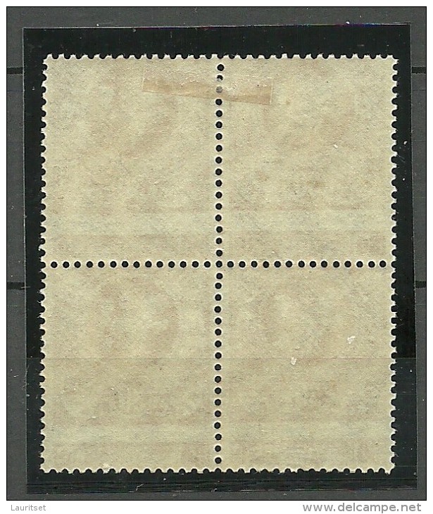 LITAUEN Lithuania 1919 Michel 53 In 4-block + Perforation ERROR Variety MNH/MH - Lituania