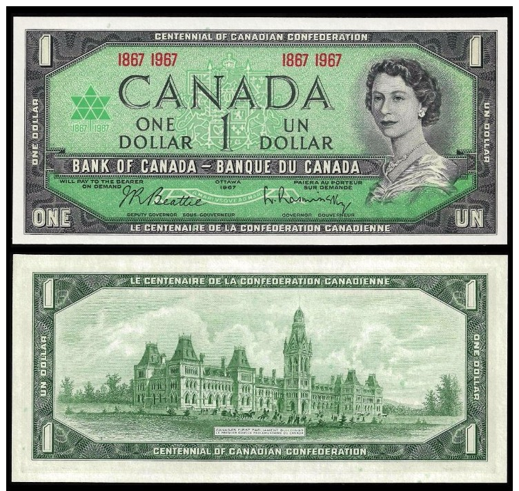 Canada 1 DOLLAR 1867-1967 P 84a UNC - Canada