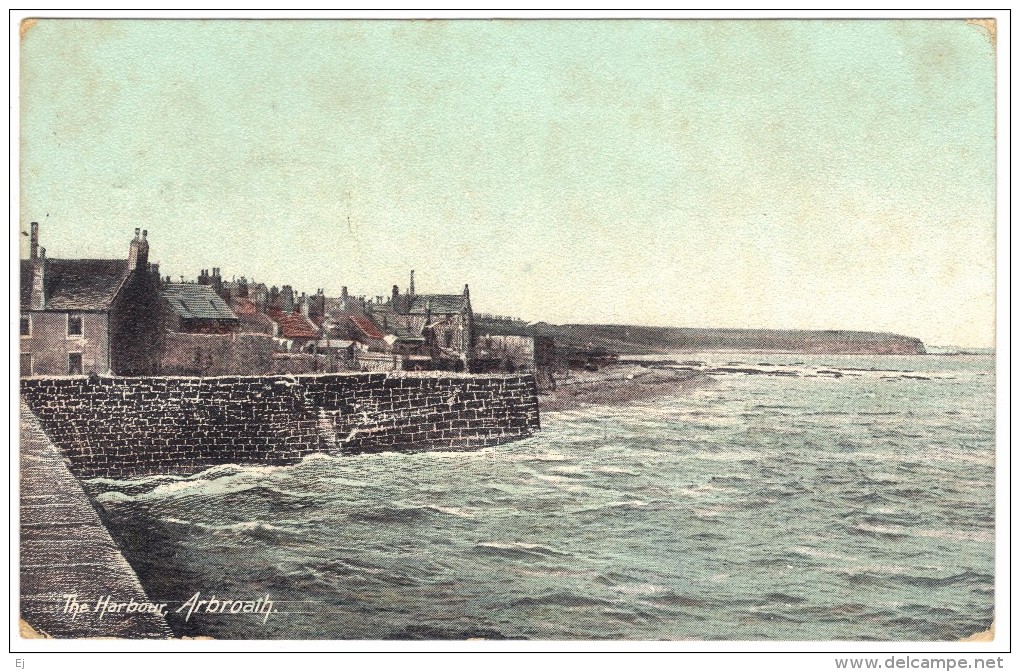 The Harbour, Arbroath - The Wrench Series Postmark 1915 - Angus