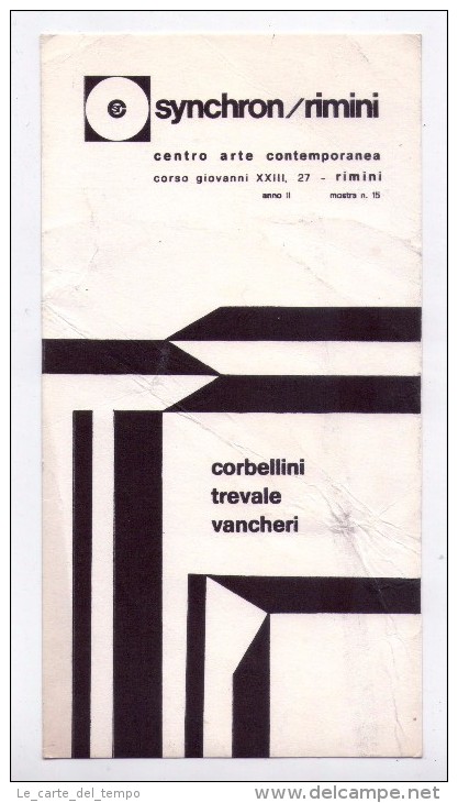 Invito CORBELLINI - TREVALE - VANCHERI. Synchron/Rimini Centro Arte Contemporanea. 1971 - Non Classés