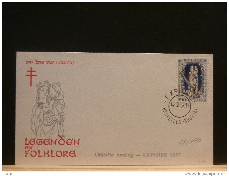 58/470  FDC   BELGE  1957 - 1951-1960