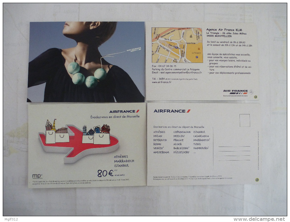 AIR FRANCE : LOT De 2 CPM  Voir Les Scans Recto Verso - Publicité