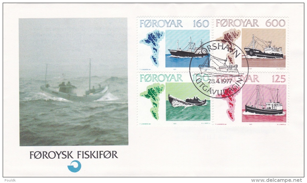 Faroe Islands FDC 1977 Fishing Ships (G82-26) - Schiffe