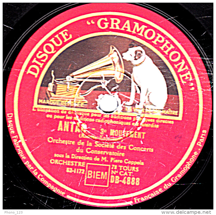 78 Trs - 30 Cm - état B -  ORCHESTRE Rimsky-Korsakoff  - ANTAR - 2e Mouvement - 3e Mouvement - 78 T - Disques Pour Gramophone