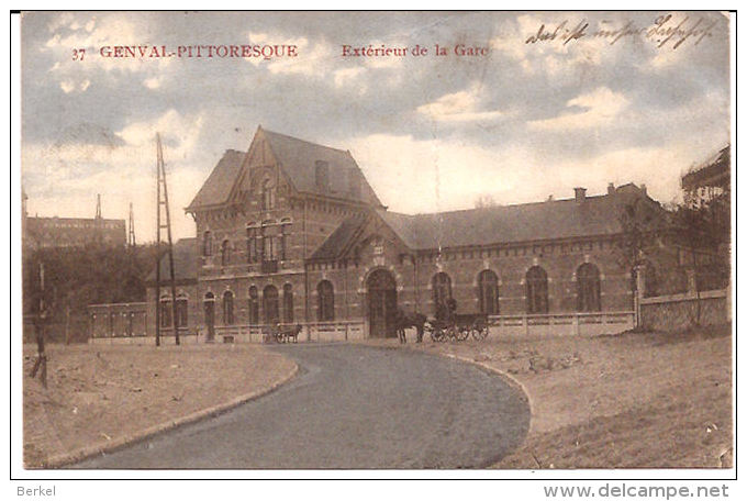 GENVAL-Pittoresque EXTERIEUR De La Gare Feldpost Wavre  1915 état!!  R 977 - Rixensart