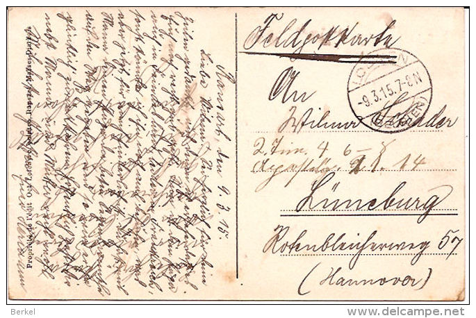 RANSART LA GARE V.P.F. Deposé Feldpost Cachet LOEWEN 1915 R 338 - Charleroi