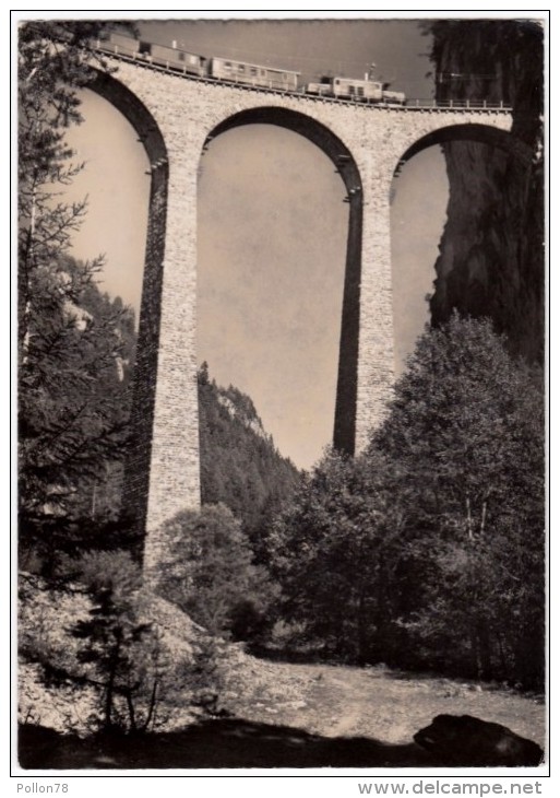 LANDWASSER - VIADUCT DER RHATISCHEN BAHN BEI FILISUR - STRECHE CHUR-ENGADIN - 1953 - TRENI - Coire