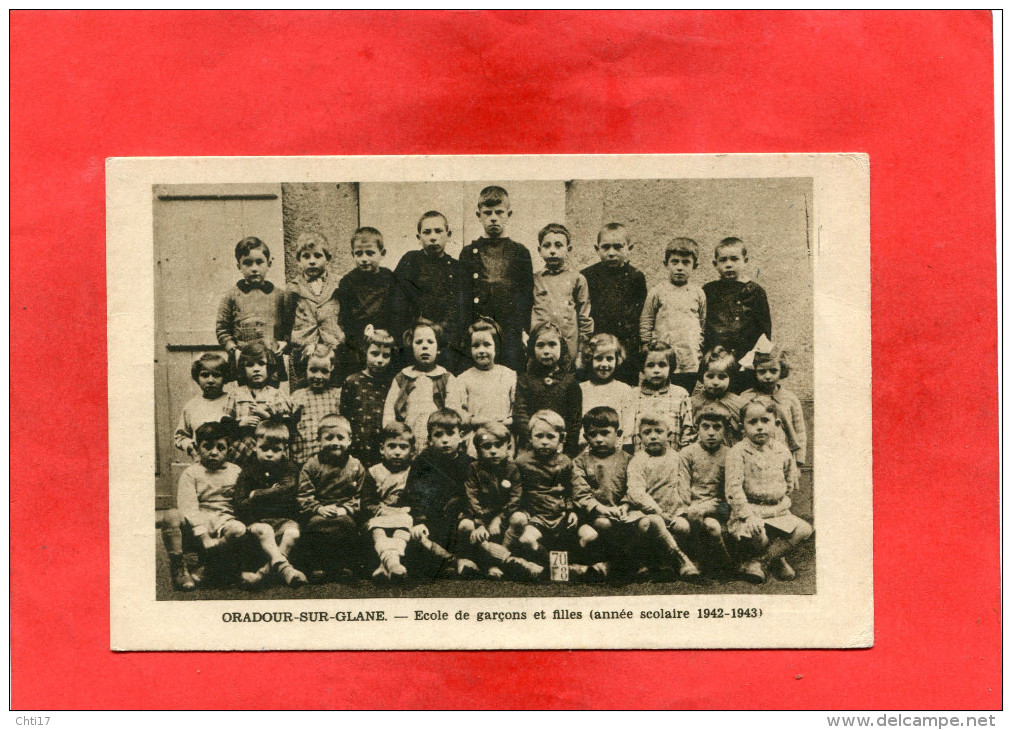 ORADOUR SUR GLANE     1950   /  ECOLE ENFANTS 1942/43    OUI - Oradour Sur Glane