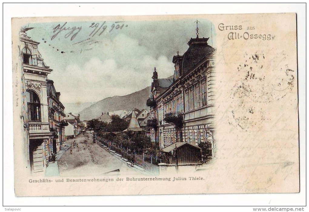 GRUSS AUS ALT OSSEGG, GESCHAFTS UND BEAMTENWOHNUNGEN DER BOHRUNTERNEHMUNG JULIUS THIELE 1901   2 SCAN - Tschechische Republik