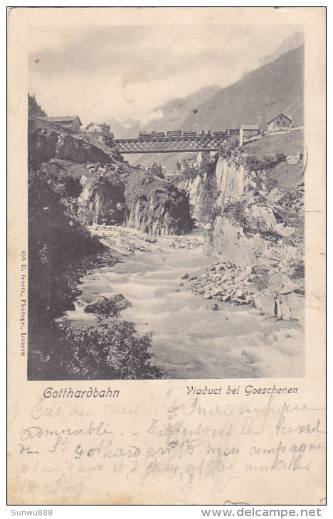 Gotthardbahn - Viaduct Bei Goechenen (train, E. Goetz, 1903) - Autres & Non Classés