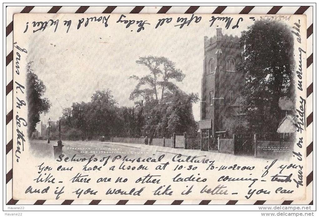 U74 STEATHAM HIH ROAD AND CONGREGATIONAL CHURCH 1905 2 SCANS - Autres & Non Classés