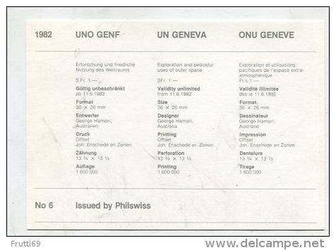 UNO / SWITZERLAND - AK 261863 MC - UN Geneva 1982 No 6 Exploration And Peaceful Uses Of Outer Space - Altri - Europa